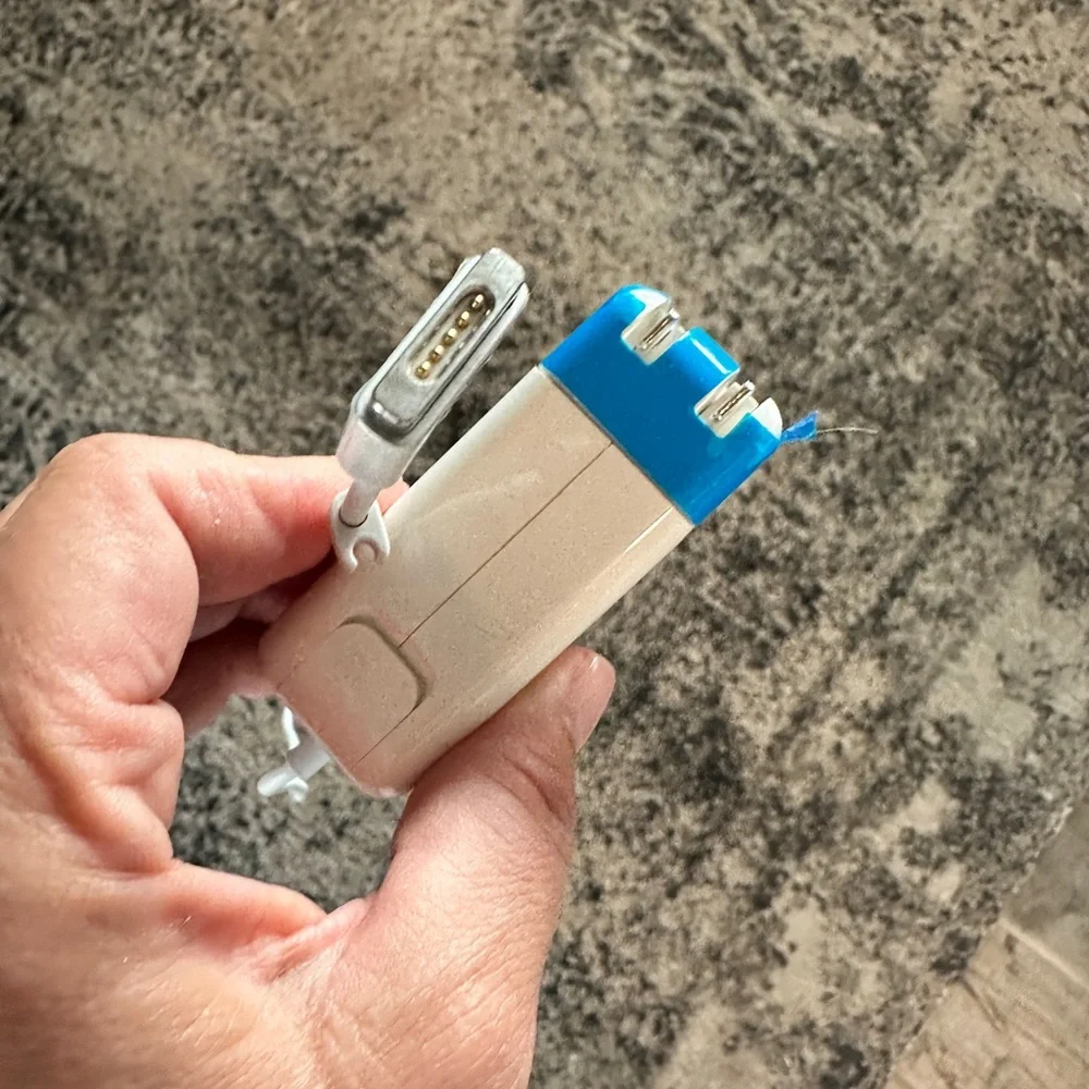 Apple White and Blue MagSafe Power Adapter